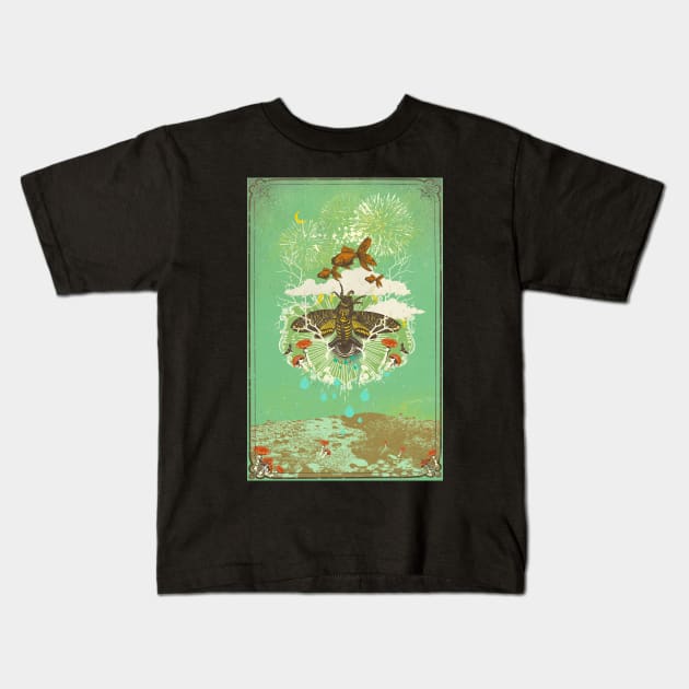 EVENING PSYCHEDELIA Kids T-Shirt by Showdeer